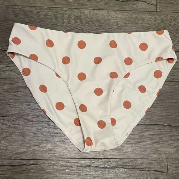 MIKOH X JENNI KAYNE POLKA DOT Bikini Bottom Ivory Tan Sz XL - Picture 2 of 6